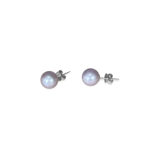 ISADORA JEWELLERY Mauve Freshwater 7-7.5mm Pearl Stud Sterling Silver Earrings