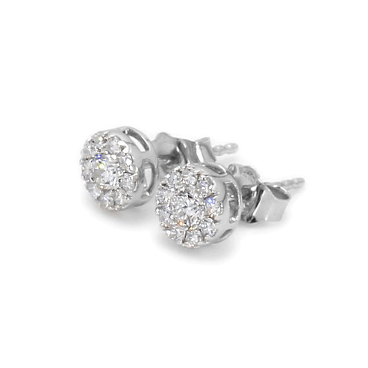 ISADORA JEWELLERY Lab-Grown Diamond Sterling Silver Cluster Earrings with 20 diamonds (Total Diamond Weight 0.45ct)