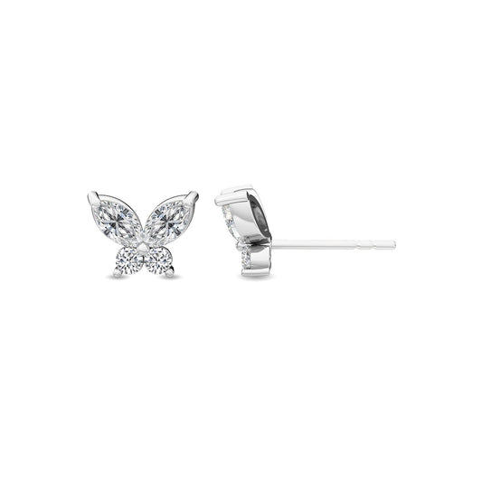 ISADORA JEWELLERY Lab-Grown Diamond Cluster Earrings featuring four round diamonds and four marquise diamonds in 14ct White Gold (Total Diamond Weight 0.60ct)