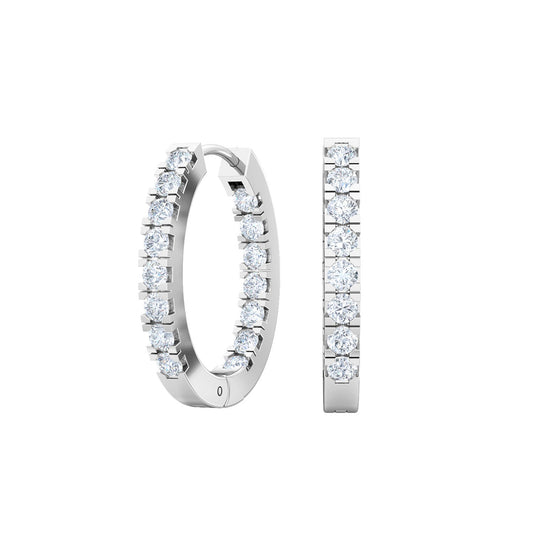 ISADORA JEWELLERY Lab Grown Diamond Hoop Earrings featuring 30 Diamonds weighing a total of 0.48ct in 14ct White Gold