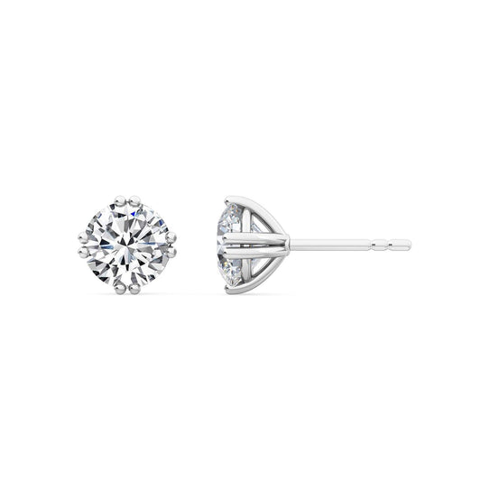 ISADORA JEWELLERY Lab-Grown Diamond Double Claw Sterling Silver Stud Earrings with two 0.15ct diamonds (Total Diamond Weight 0.30ct)