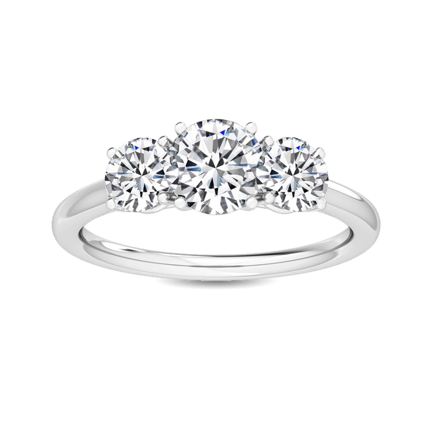 ISADORA JEWELLERY Three Stone Lab Grown Diamond Ring featuring a total diamond weight of 1.00ct in stunning 14ct White Gold