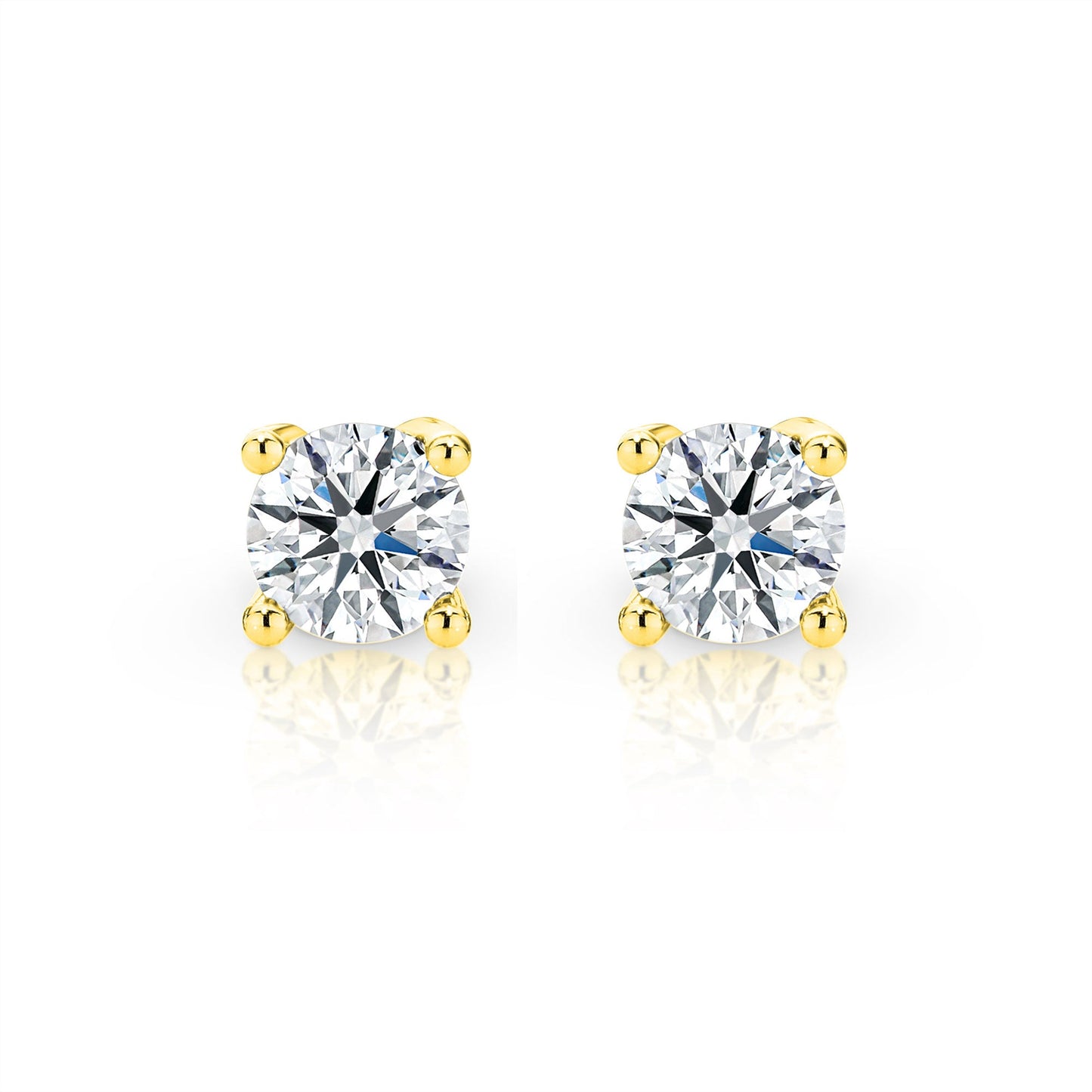 ISADORA JEWELLERY Brilliant-Cut Natural Diamonds 9ct Yellow Gold Stud Earrings (TDW=0.45ct)