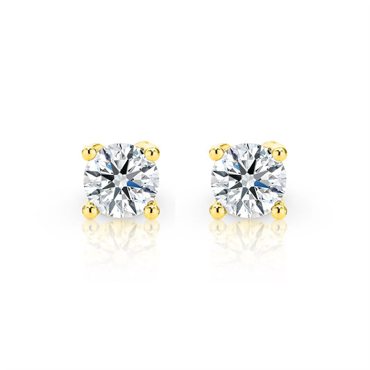 ISADORA JEWELLERY Brilliant-Cut Natural Diamonds 9ct Yellow Gold Stud Earrings (TDW=0.45ct)