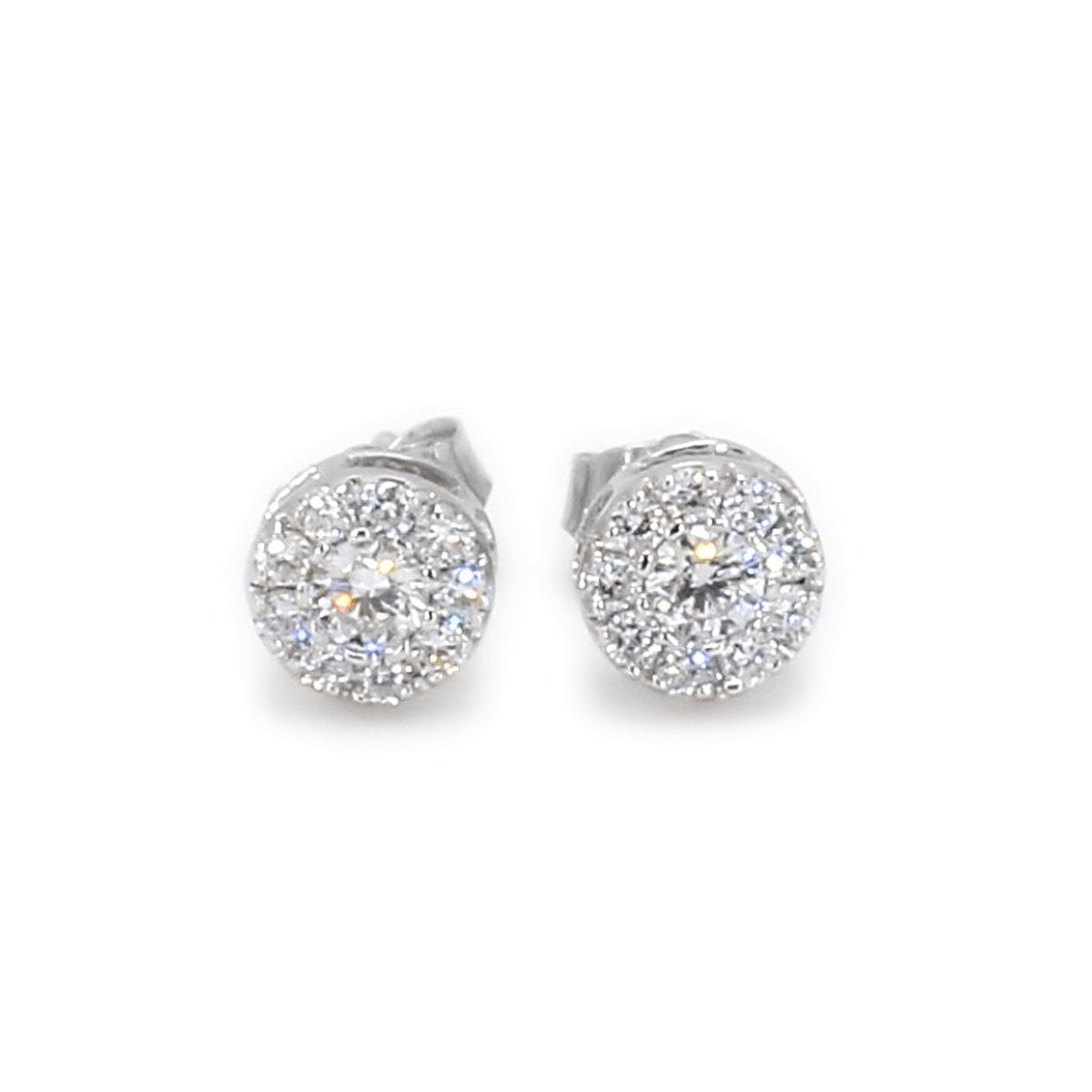 ISADORA JEWELLERY Lab-Grown Diamond Sterling Silver Cluster Earrings with 20 diamonds (Total Diamond Weight 0.45ct)