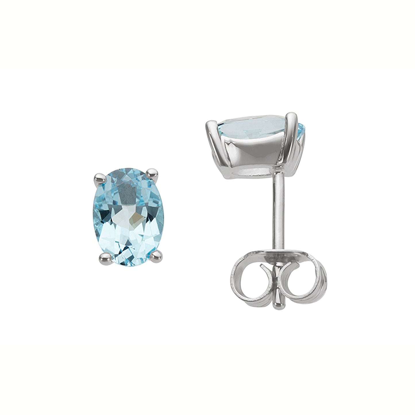 ISADORA JEWELLERY 9ct White Gold Oval Sky Blue Topaz Earrings