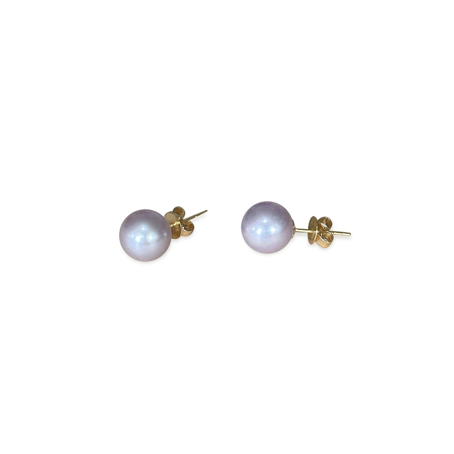 ISADORA JEWELLERY Mauve Freshwater 7-7.5mm Pearl Stud Earrings with 14ct Gold Posts and Butterflies