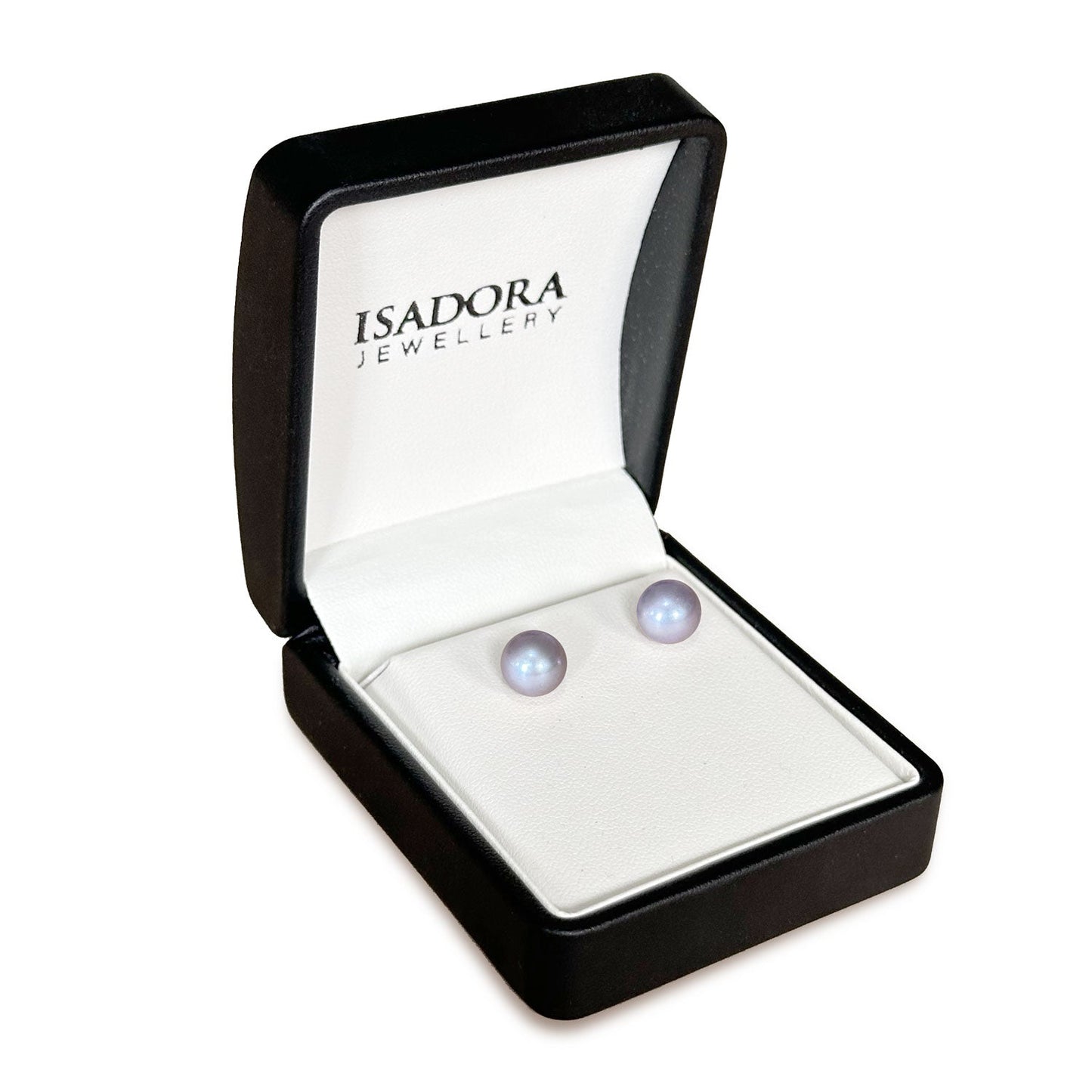 ISADORA JEWELLERY Mauve Freshwater 7-7.5mm Pearl Stud Sterling Silver Earrings