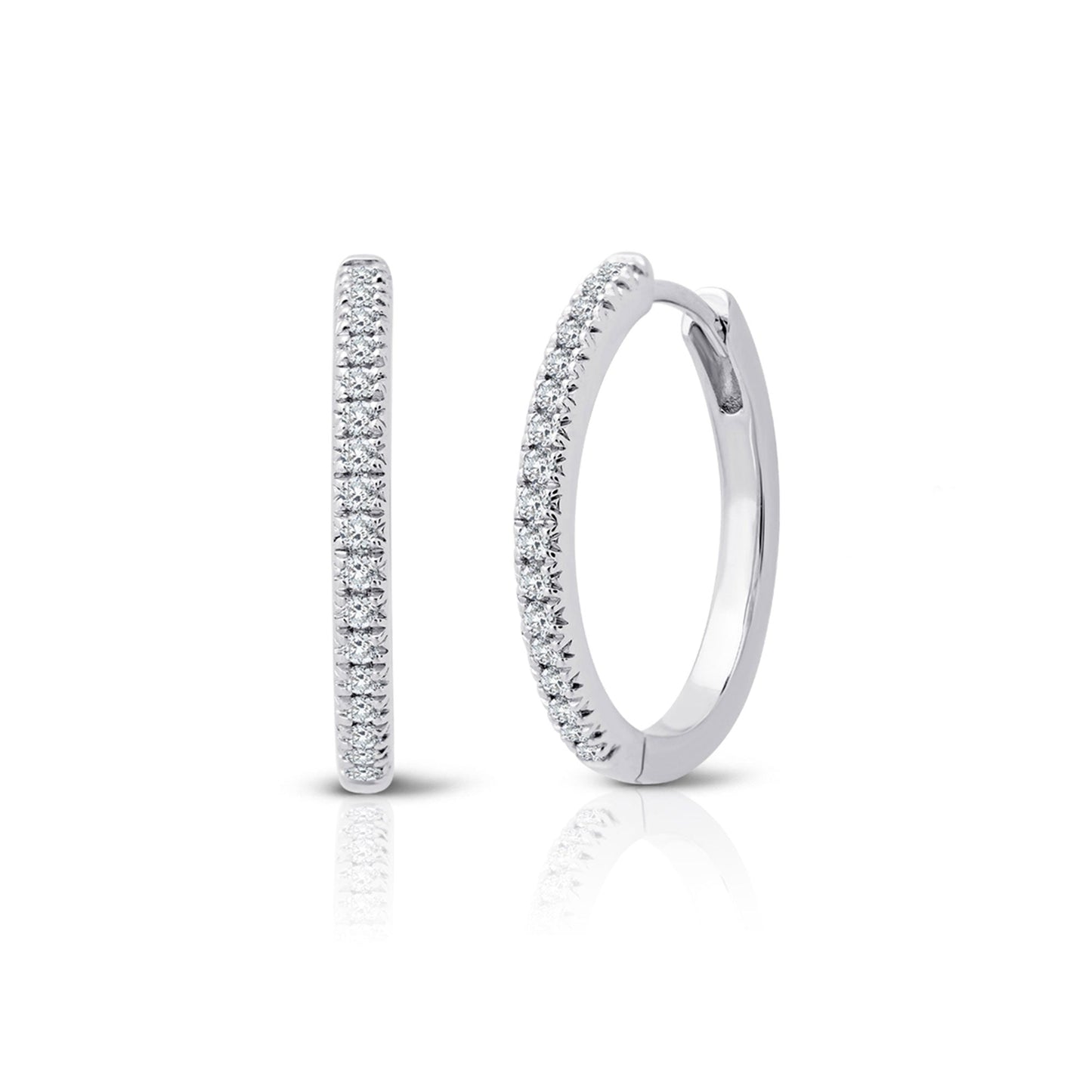 ISADORA JEWELLERY 9ct White Gold Claw Set Diamond Hoop Earrings (TDW=0.26ct)