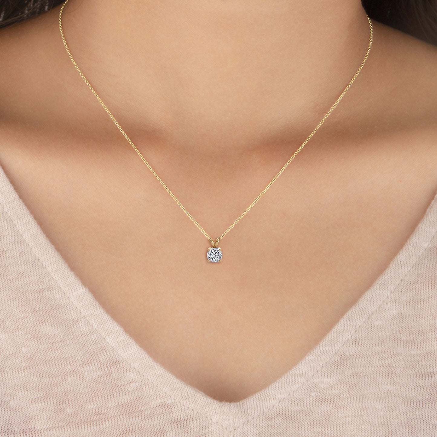 ISADORA JEWELLERY Lab-Grown Diamond Pendant in 14K Yellow Gold featuring one diamond supplied on a 14ct Yellow Gold Chain (Total Diamond Weight 0.70ct)