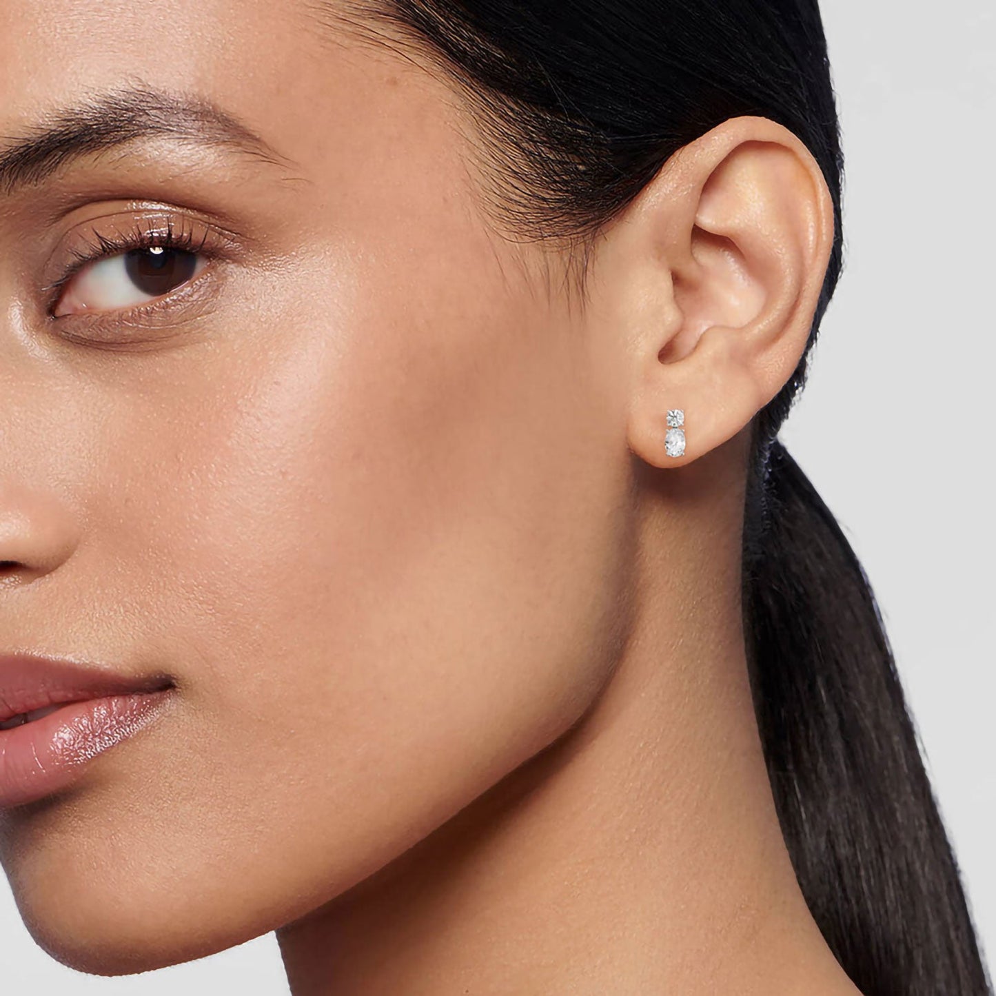 ISADORA JEWELLERY Lab-Grown Diamond Stud Earrings each featuring two round diamonds and two oval diamonds in 14ct White Gold (Total Diamond Weight 1.40ct)
