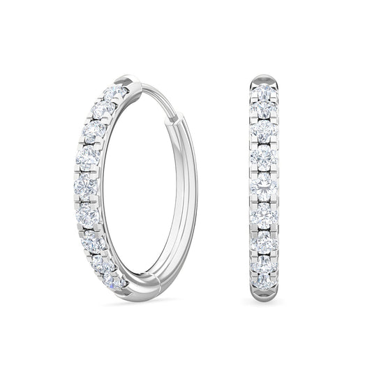 ISADORA JEWELLERY Lab Grown Diamond Hoop Earrings in 14ct White Gold