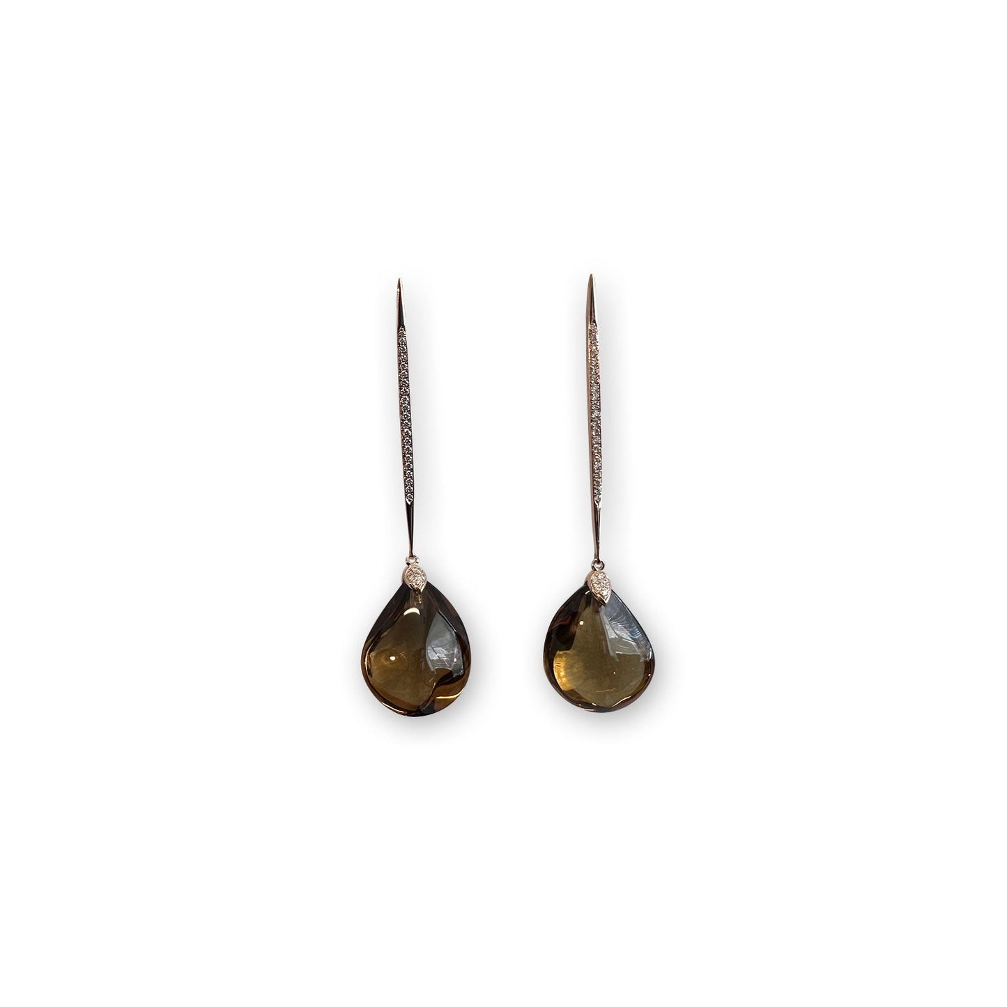 ISADORA JEWELLERY 18ct Rose Gold Cognac Quartz & Diamond Earrings